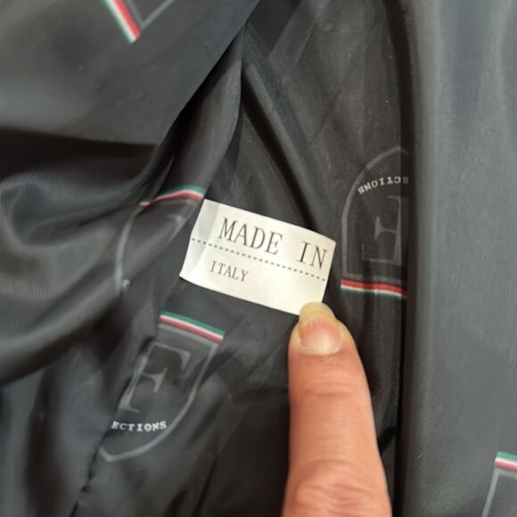 F Collection black leather and suede men's Italy Leather Bomber Jacker Size M - Picture 7 of 13